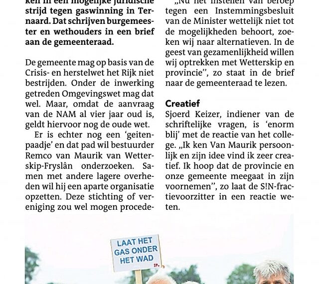 Noardeast-Fryslân wil gaswinning beperken